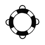 line drawing of a float ring representing a mental health coach